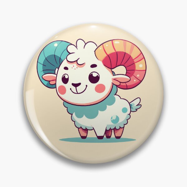 Item preview, Zodiac Aries Ram Rainbow Horned Kawaii Ram Aries Sheep adorable for astrology friend designed and sold by Gay-Koala.