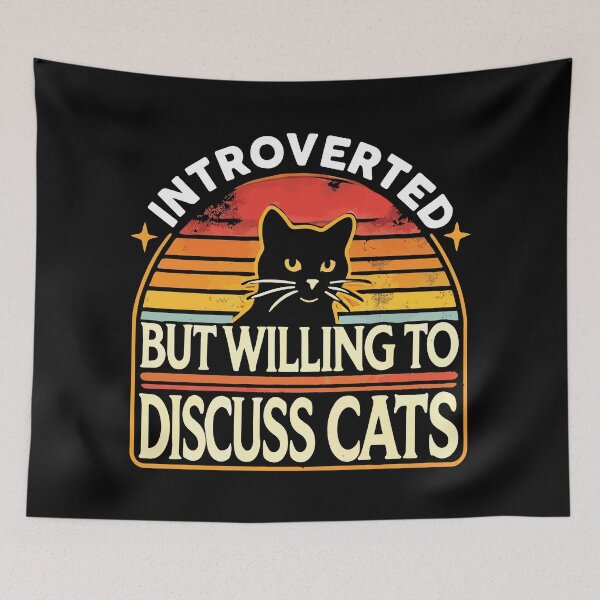 Item preview, Introverted but Willing to Discuss Cats - Funny Introvert designed and sold by chantastical.