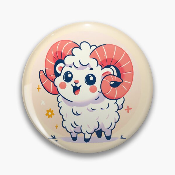 Item preview, Zodiac Aries Ram Rainbow Horned Kawaii Ram Aries Sheep adorable for astrology friend designed and sold by Gay-Koala.
