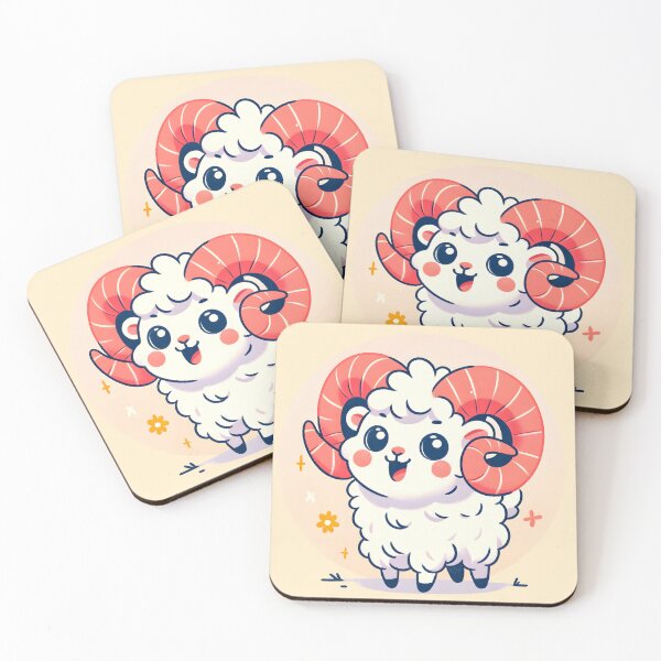 Item preview, Zodiac Aries Ram Rainbow Horned Kawaii Ram Aries Sheep adorable for astrology friend designed and sold by Gay-Koala.