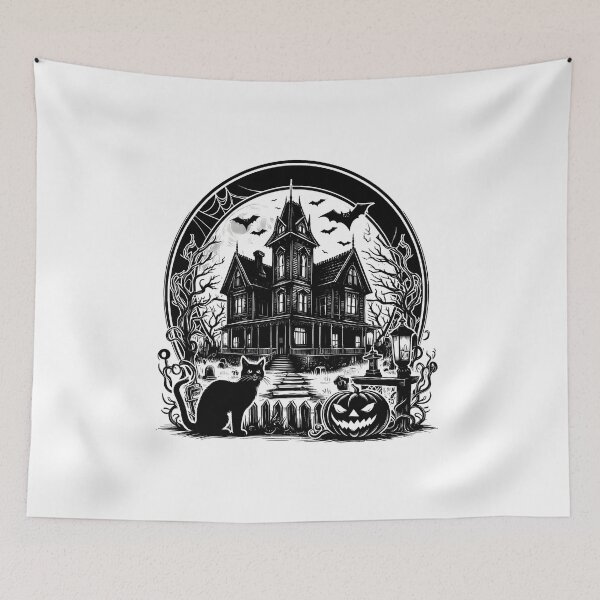 Item preview, Vintage Haunted Mansion Illustration designed and sold by Thai Vibe Studio.