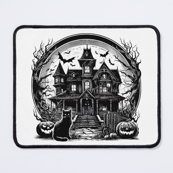Item preview, Spooky Halloween Haunted House Art designed and sold by Thai Vibe Studio.