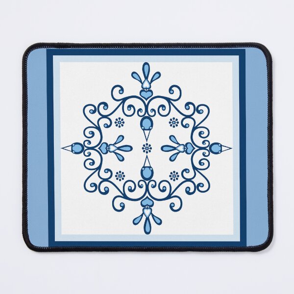 Item preview, Lovebirds blue scrollwork pattern designed and sold by goanna.