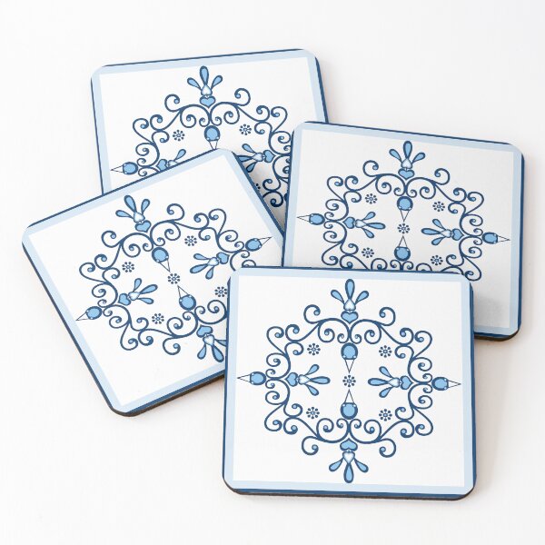 Item preview, Lovebirds blue scrollwork pattern designed and sold by goanna.