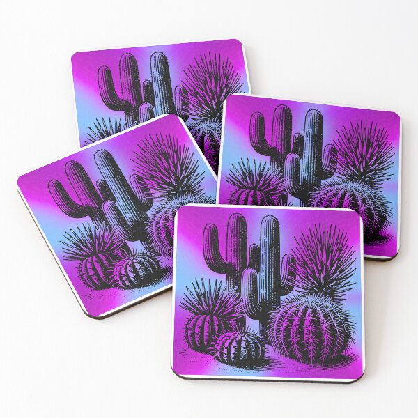 Item preview, Psychedelic Vibrant  Cactus Desert Scene in Pink, Magenta, and Purple Hues designed and sold by Fredster1966.