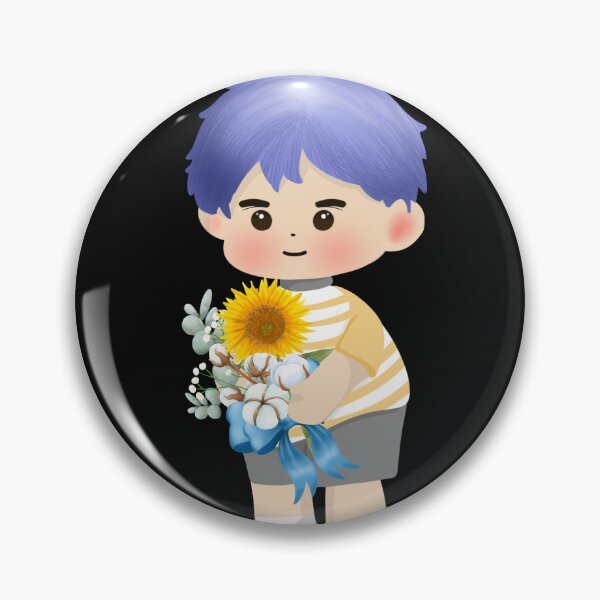 Item preview, boy holding a bouquet of flowers designed and sold by poonzapoon.