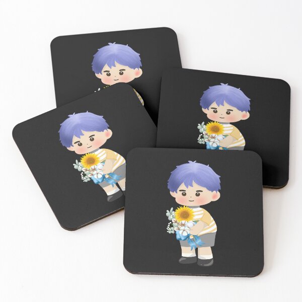 Item preview, boy holding a bouquet of flowers designed and sold by poonzapoon.