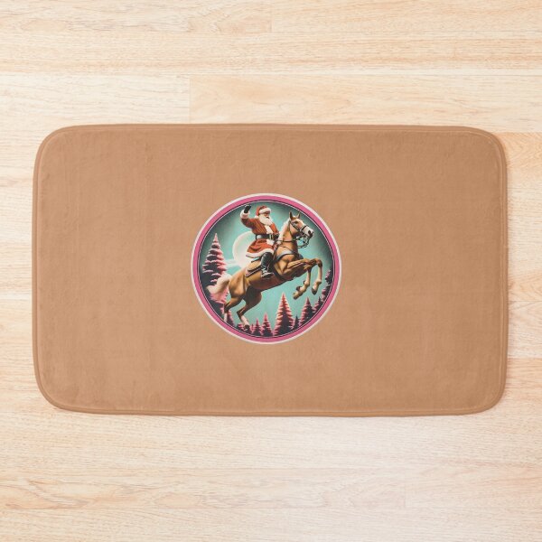 Item preview, SANTA FLYING ABOVE THE TREES ON HORSEBACK designed and sold by sweetees4u.