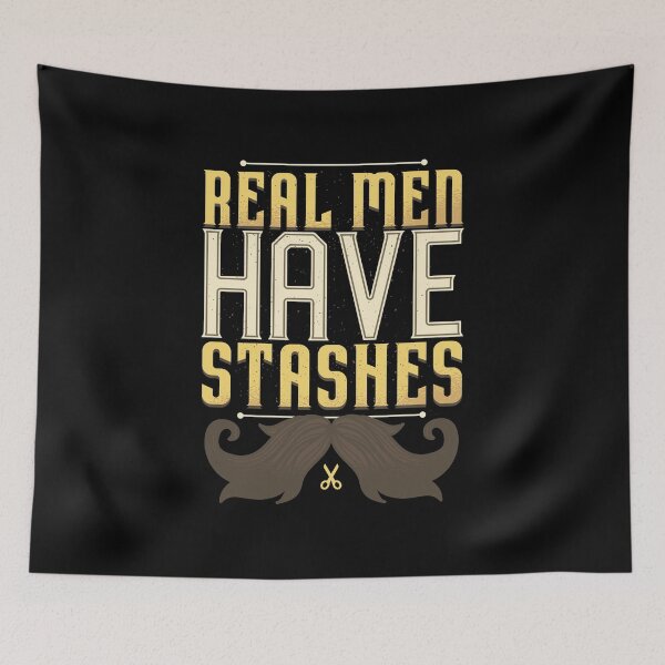 Item preview, Real Men Have Stashes | Bold Mustache with Tiny Scissors designed and sold by TurtleDojo.