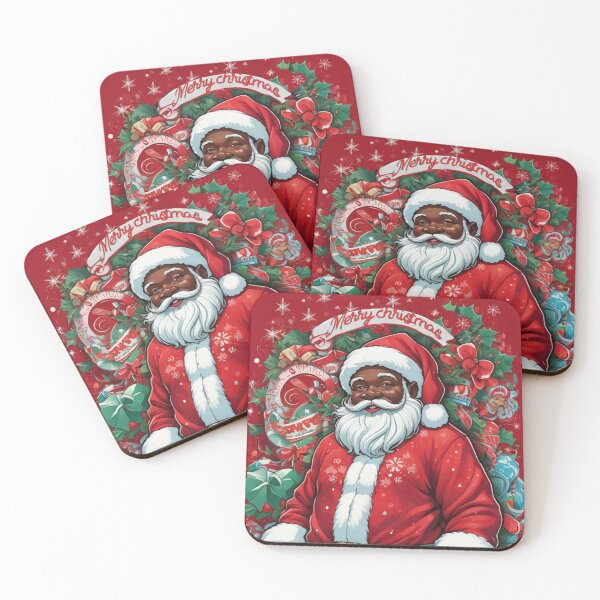 Item preview, Retro Black Father Xmas with Blue accents designed and sold by KeshaEls.