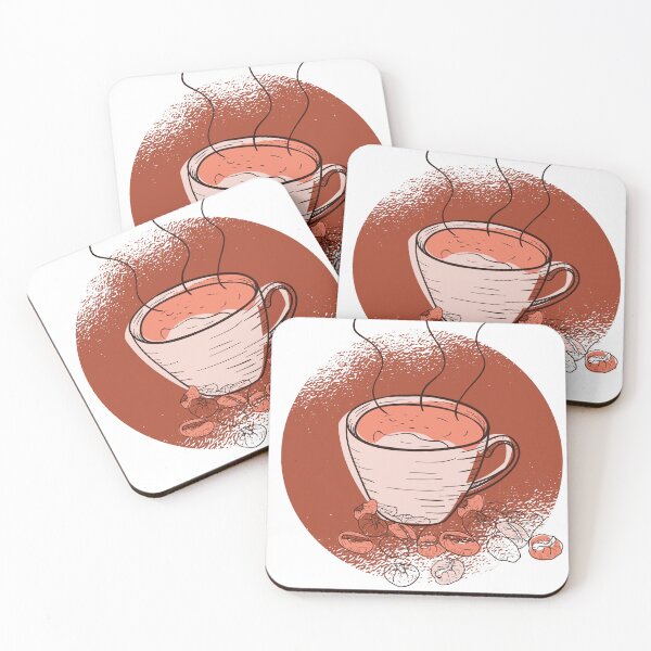 Item preview, Fresh Brew | Hot Coffee Cup with Beans on Brown Backdrop designed and sold by TurtleDojo.