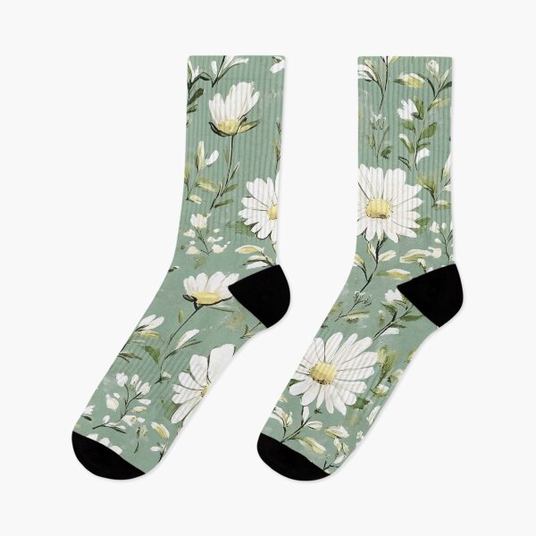 Item preview, Daisy Flower Pattern On Light Green Background designed and sold by Quijote-.