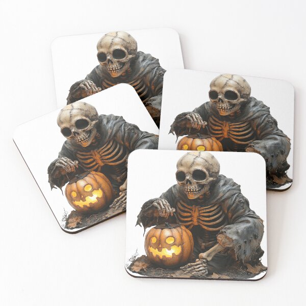 Item preview, Ghost, skeleton and pumpkin lantern, scary Halloween festival day designed and sold by MamaDong.