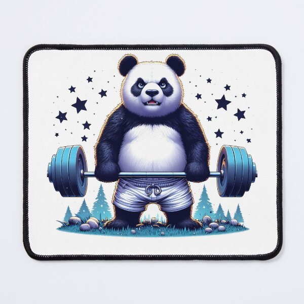 Item preview, Strong Panda Powerlifting Champion - Cute Weightlifting Bear designed and sold by SewRed.