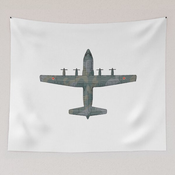 Item preview, JASDF C-130H Hercules Military Transport Aircraft Green HD 4C Illustration designed and sold by MIL-ART-JPN.