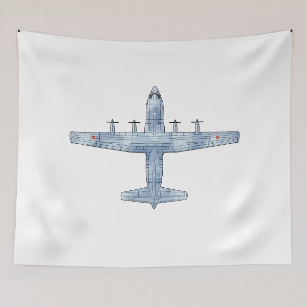 Item preview, JASDF C-130H Hercules Military Transport Aircraft Sky HD 4C Illustration designed and sold by MIL-ART-JPN.