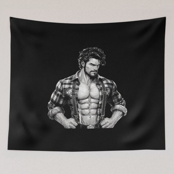 Item preview, Brooding Lumberjack Hunk LGBTQ Gay Pride Color-In Graphic Design designed and sold by ItsAKinkThing.