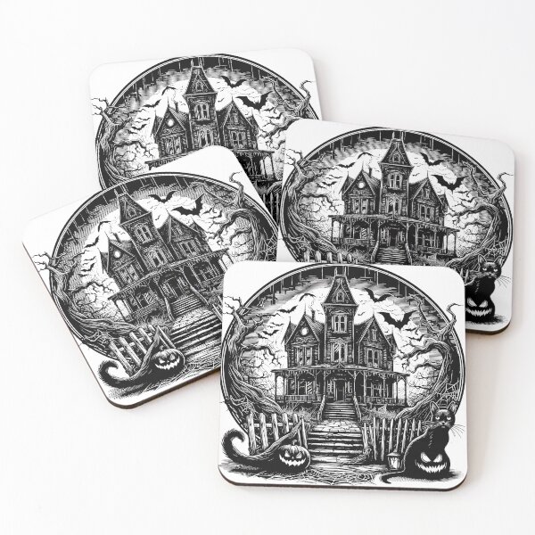 Item preview, Spooky House with Black Cat and Bats designed and sold by Thai Vibe Studio.