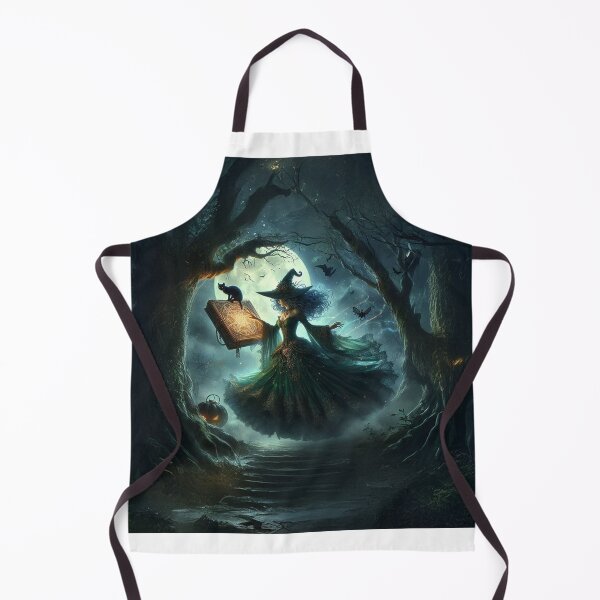 Item preview, An emerald witch in the forest casting a spell designed and sold by fireytoad.