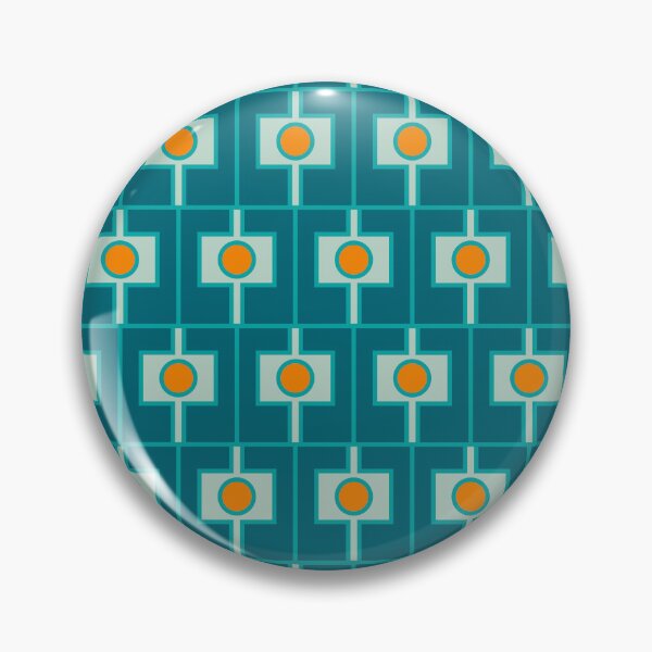 Item preview, Mid Century Modern Rektangel Geometric Pattern Teal Aqua Orange designed and sold by kierkegaard.