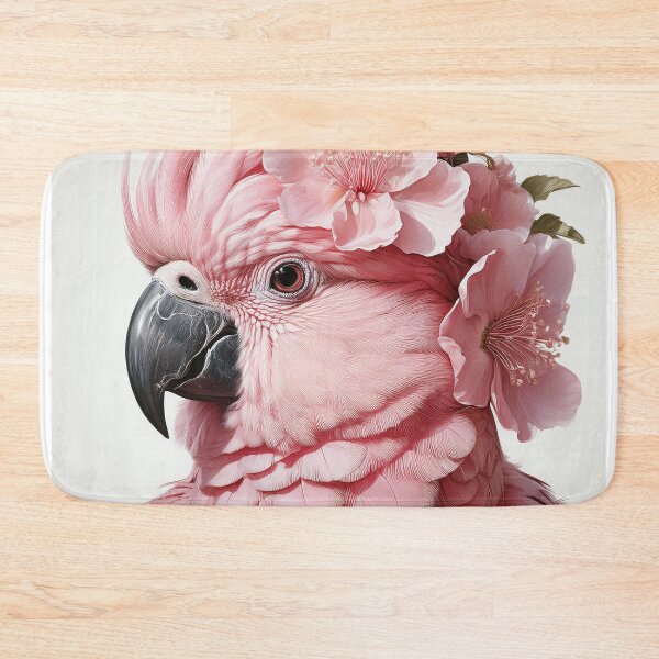 Item preview, Elegant Pink Parrot with Floral Headpiece - Stunning Bird Photography designed and sold by Terradesignsbyk.