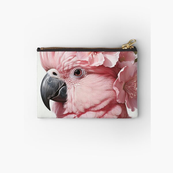 Item preview, Elegant Pink Parrot with Floral Headpiece - Stunning Bird Photography designed and sold by Terradesignsbyk.