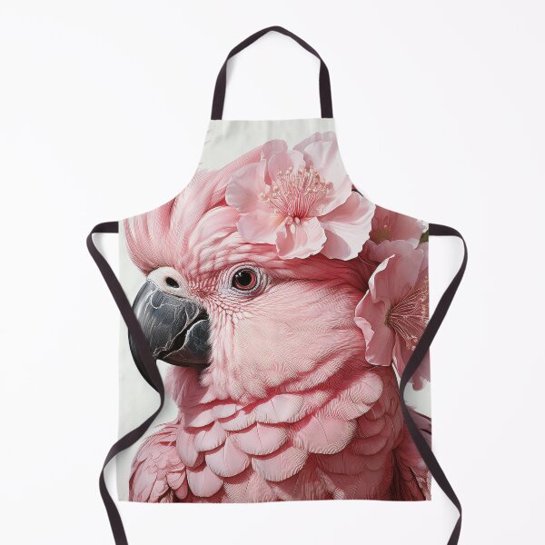 Item preview, Elegant Pink Parrot with Floral Headpiece - Stunning Bird Photography designed and sold by Terradesignsbyk.
