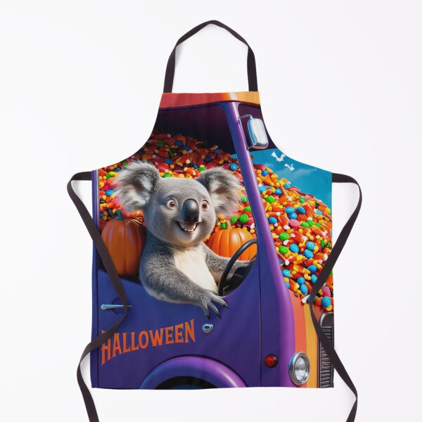 Item preview, Happy Koala Driving Halloween Truck Full of Candy – Colorful Illustration designed and sold by TRex-Landscapes.