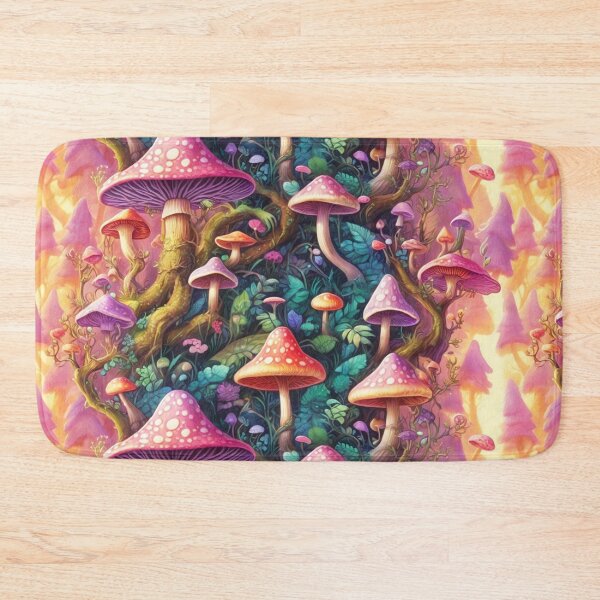 Item preview, Psychedelic Mushroom Wonderland A Whimsical Tapestry of Fungi and Flora designed and sold by Salahuddin190.