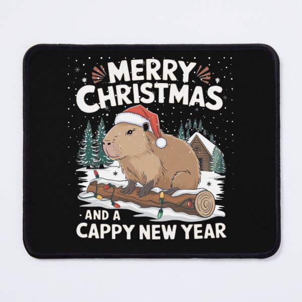 Item preview, Merry Christmas & Cappy New Year Capybara designed and sold by UniqueCanvas4U.