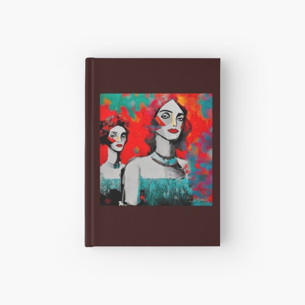 Beautiful girls on red background Carnet cartonné