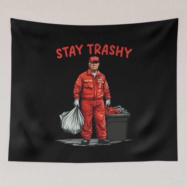 Item preview, Donald Trump Sanitary, Stay Trashy, Funny Trump Garbage Collector designed and sold by Bullish-Bear.