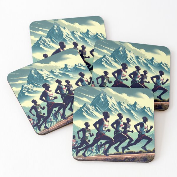 Item preview, Kalenjin Runners Conquering Mountain Peaks designed and sold by communedesigns.