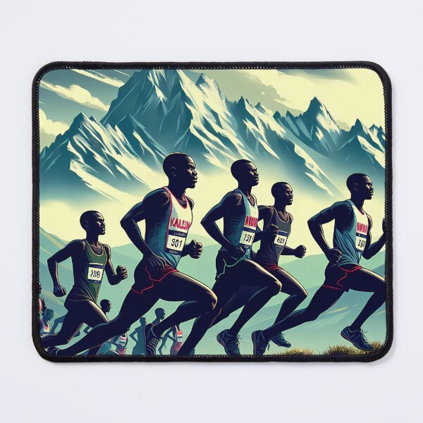 Item preview, Kalenjin Runners Conquering Mountain Peaks designed and sold by communedesigns.