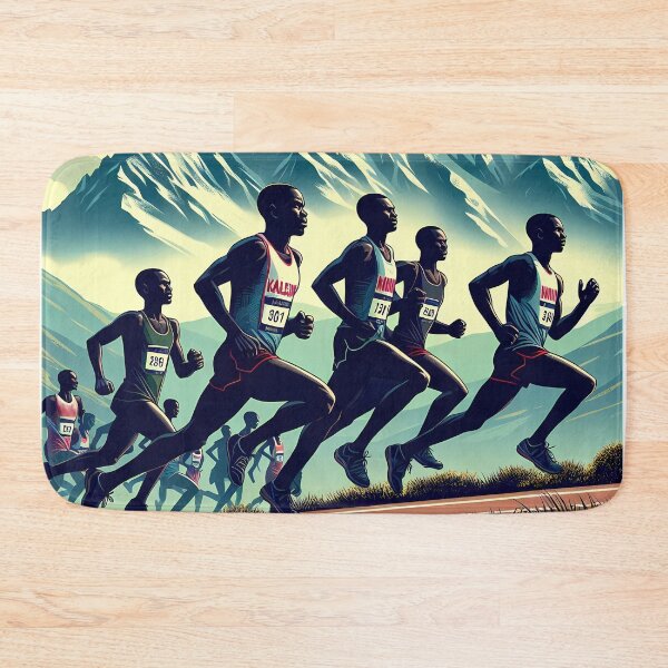 Item preview, Kalenjin Runners Conquering Mountain Peaks designed and sold by communedesigns.