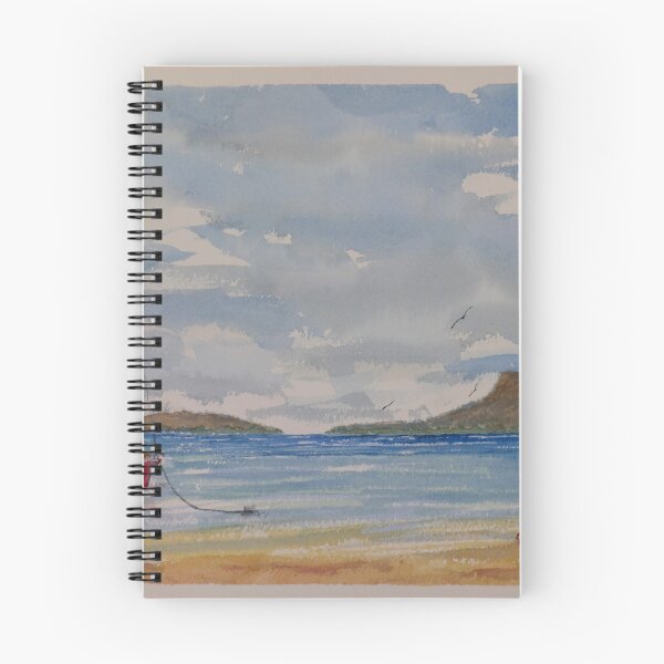 Item preview, Red Yacht moored on the Beach - Watercolour designed and sold by Paul Gilbert.