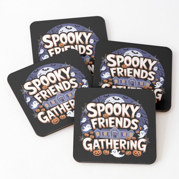 Item preview, Spooky Friends Halloween Gathering Illustration designed and sold by TrPatternLab.