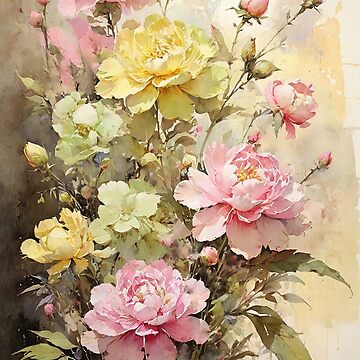 Artwork thumbnail, Floral Painting, Pink Painterly Exotic Flowers 02 by VarnaChitra