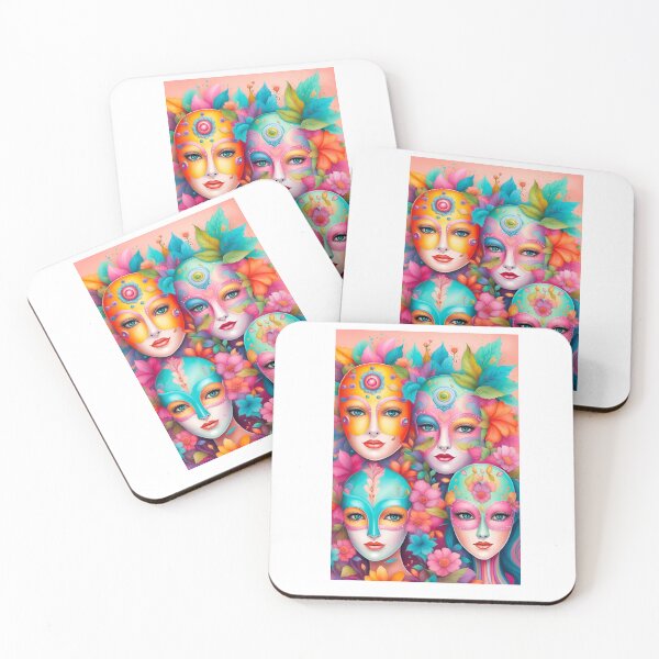 Item preview, Four colorful faces designed and sold by DoronB.
