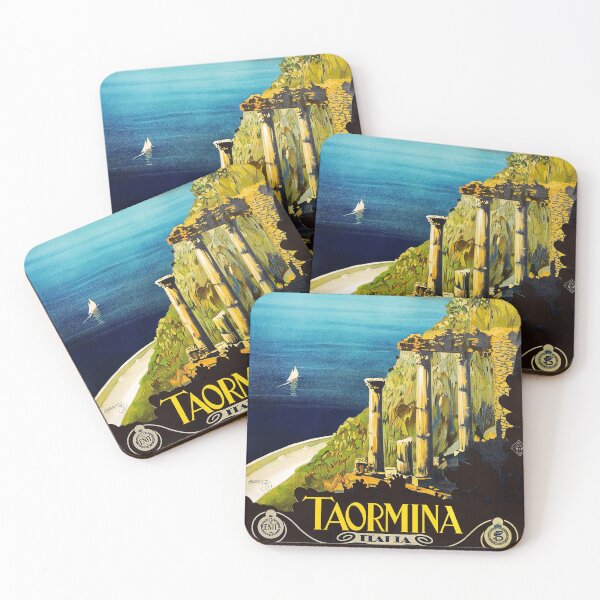 Item preview, Vintage tourist poster. Taormina, Italy. designed and sold by likiska.