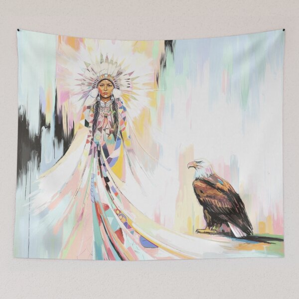 Item preview, Native American Woman And Eagle  designed and sold by JANA4446.