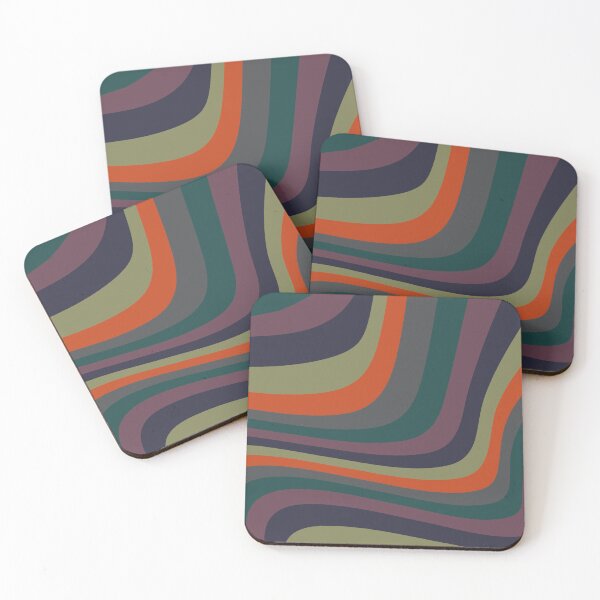 Item preview, Abstract autumn colors on geometric wavy lines designed and sold by by-jwp.