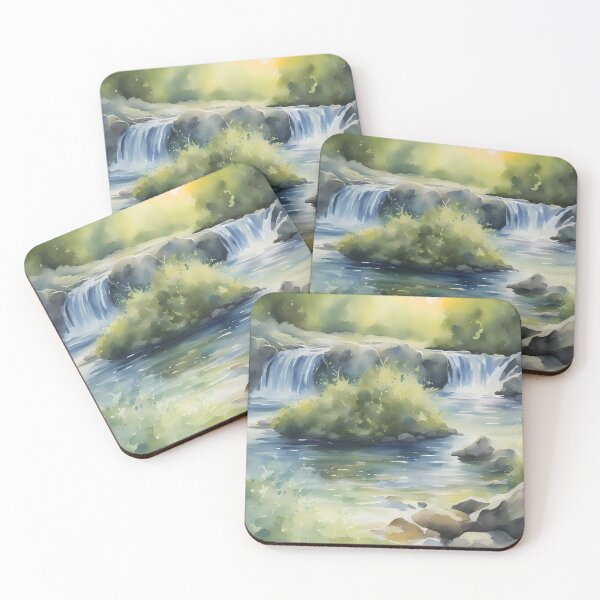Item preview, Twin Waterfalls in Forest designed and sold by CalmnessbyChoice.