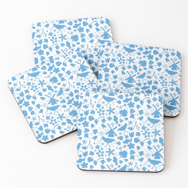 Item preview, Dutch Folk Art Backsplash - wind mill tulips flowers birds – blue on white designed and sold by BrendaWaldekker.