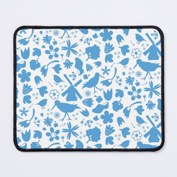 Item preview, Dutch Folk Art Backsplash - wind mill tulips flowers birds – blue on white designed and sold by BrendaWaldekker.