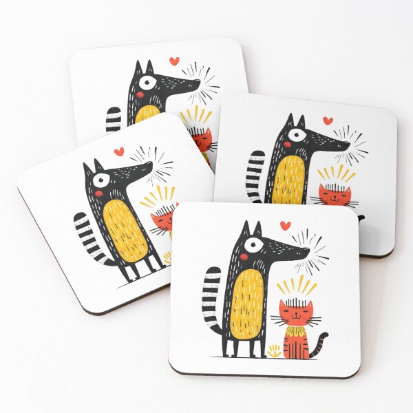 Artikelvorschau, Skurriler Hund und Katze Cartoon Illustration Druck, bunte Haustier Kunst für Kinderzimmer, verspielte Tier Wandkunst, süßes Hunde- und Katzen Dekor, Geschenkidee entworfen und verkauft von Colorful-Garden.