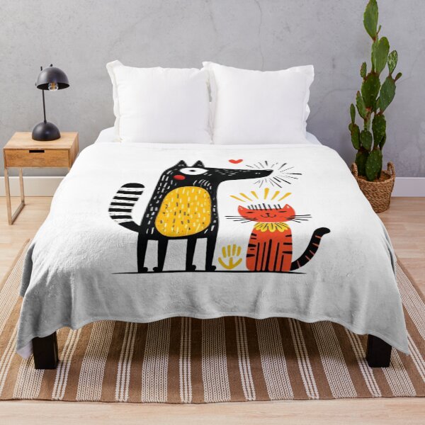 Artikelvorschau, Skurriler Hund und Katze Cartoon Illustration Druck, bunte Haustier Kunst für Kinderzimmer, verspielte Tier Wandkunst, süßes Hunde- und Katzen Dekor, Geschenkidee entworfen und verkauft von Colorful-Garden.