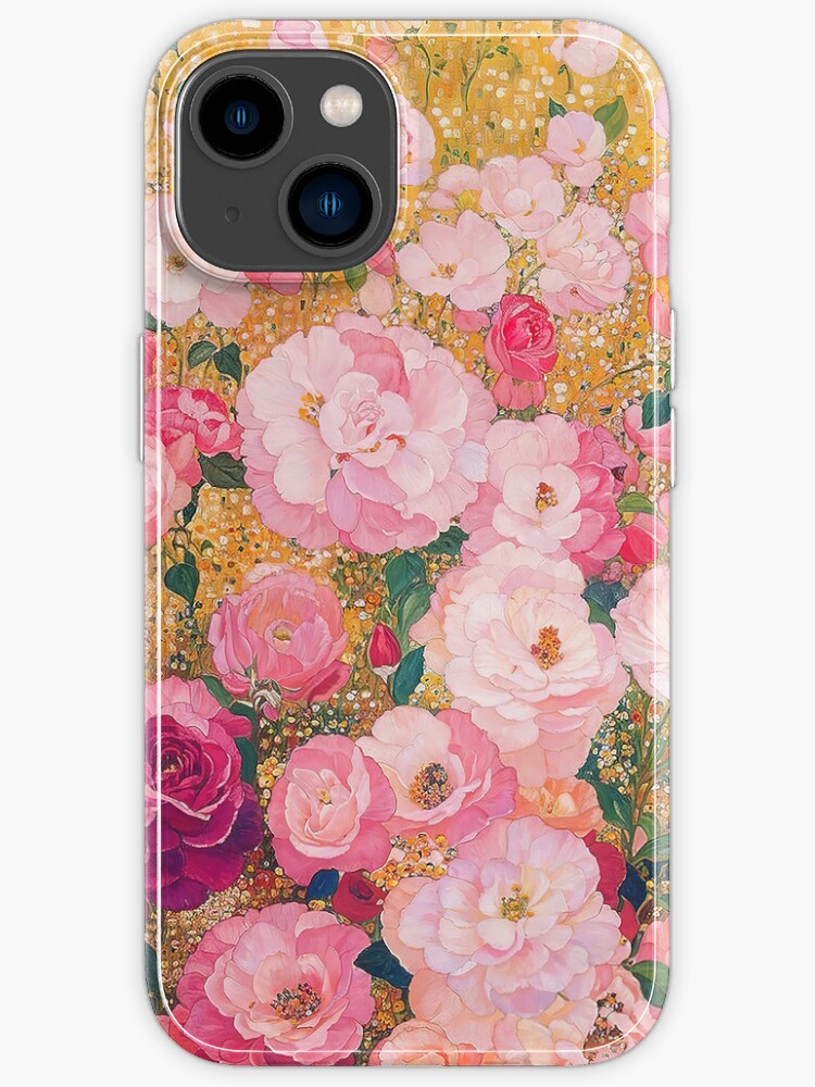 Klimt Pink Flower Garden iPhone Case