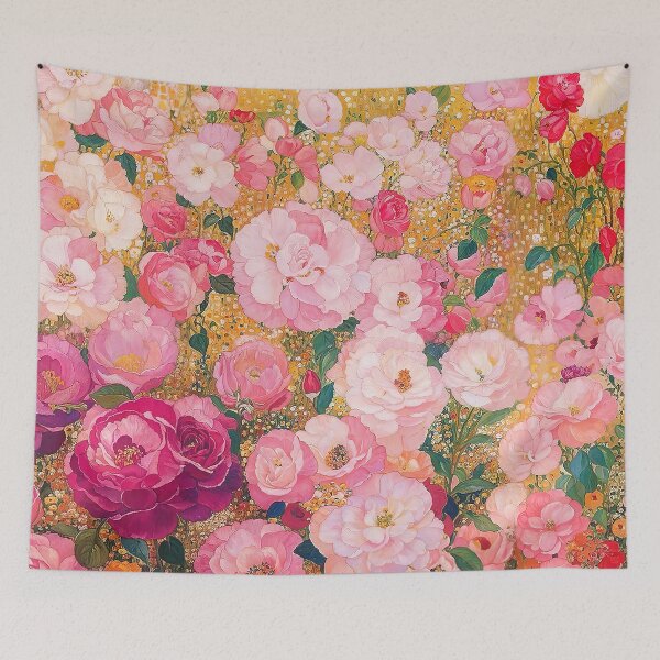 Item preview, Klimt Pink Flower Garden designed and sold by maniacfitness.