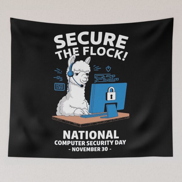 Item preview, Secure the Flock! National Computer Security Day Alpaca Design designed and sold by Kashear.